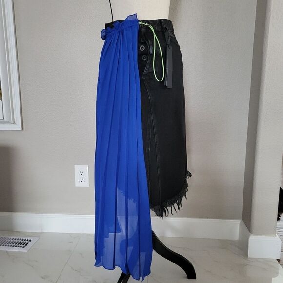 Unravel Project Ben Taverniti Denim Scarf Jeans Skirt 26 S NEW - Picture 2 of 15